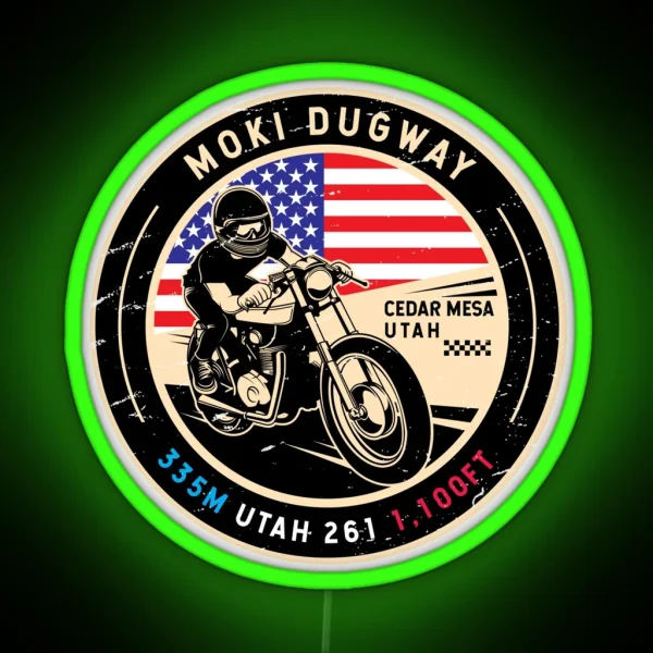Moki Dugway Utah Motorcycle RGB Neon Sign