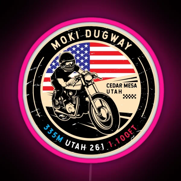 Moki Dugway Utah Motorcycle RGB Neon Sign