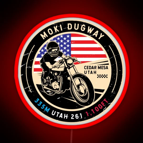 Moki Dugway Utah Motorcycle RGB Neon Sign