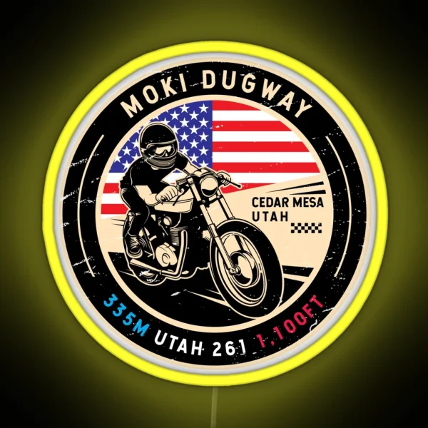 Moki Dugway Utah Motorcycle RGB Neon Sign