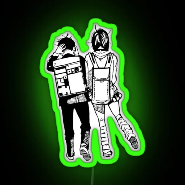 Momo And Okarun RGB Neon Sign