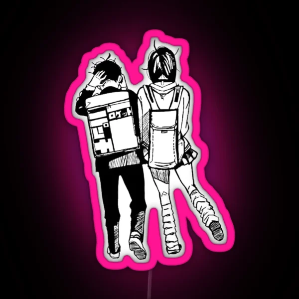 Momo And Okarun RGB Neon Sign
