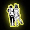 momo and okarun rgb neon sign in vibrant yellow