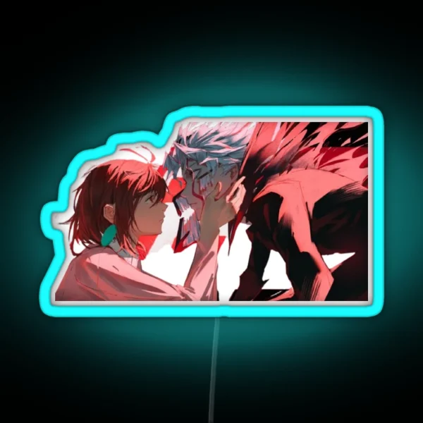 Momo Aya And Okaru First Kiss Anime Dandadan RGB Neon Sign