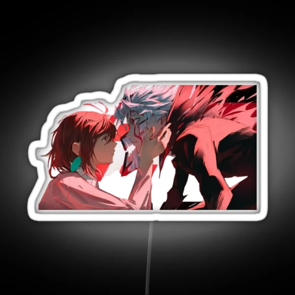 Momo Aya And Okaru First Kiss Anime Dandadan RGB Neon Sign