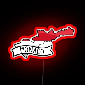 Monaco Flag Map Led RGB Neon Sign