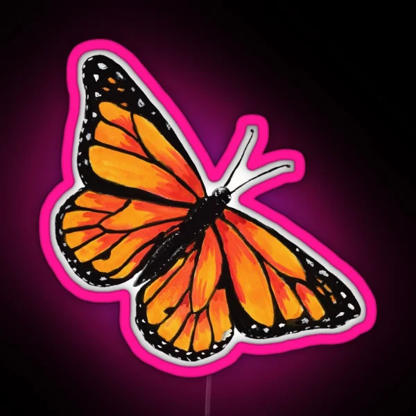 Monarch Butterfly Soaring RGB Neon Sign