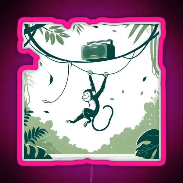 Monkey Enjoy Music RGB Neon Sign