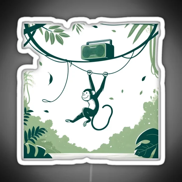 Monkey Enjoy Music RGB Neon Sign