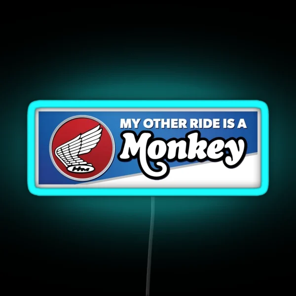 Monkey In Blue RGB Neon Sign