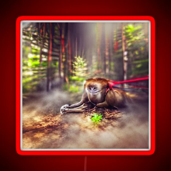 Monkey In Forest RGB Neon Sign