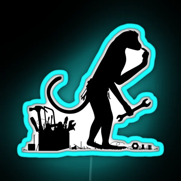 Monkey Mechanic RGB Neon Sign