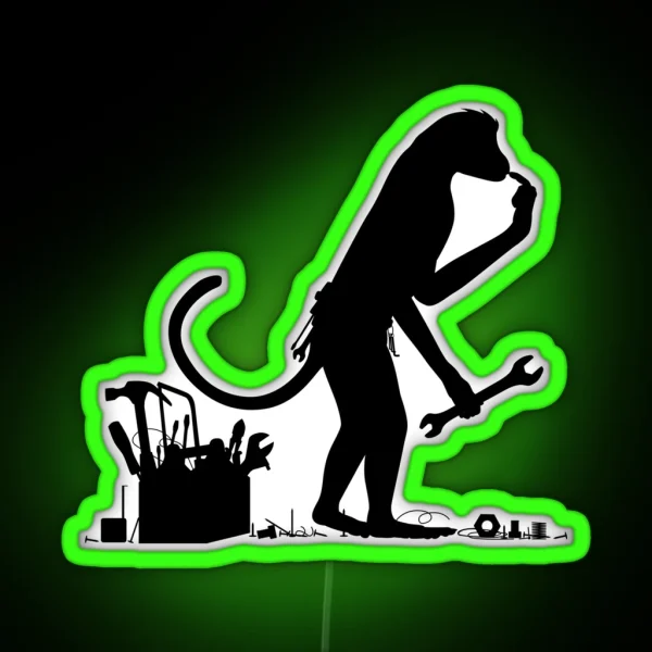Monkey Mechanic RGB Neon Sign