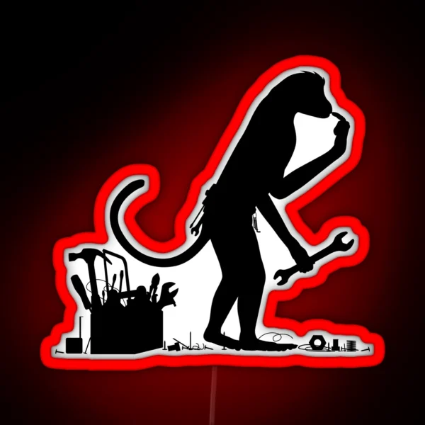 Monkey Mechanic RGB Neon Sign