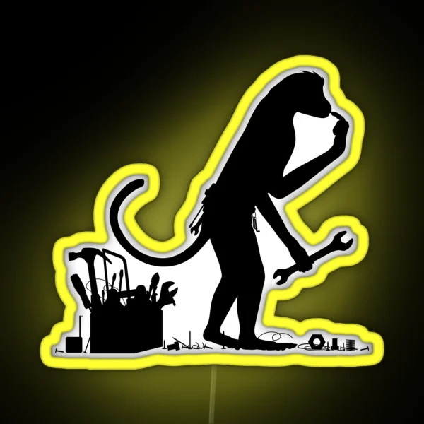 Monkey Mechanic RGB Neon Sign