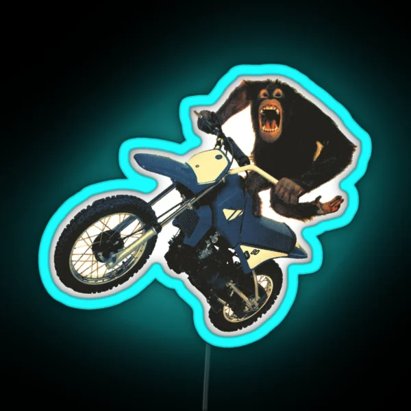 Monkey On A Dirt Bike RGB Neon Sign