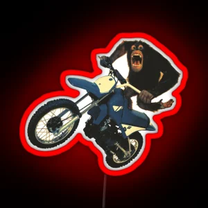 Monkey On A Dirt Bike RGB Neon Sign