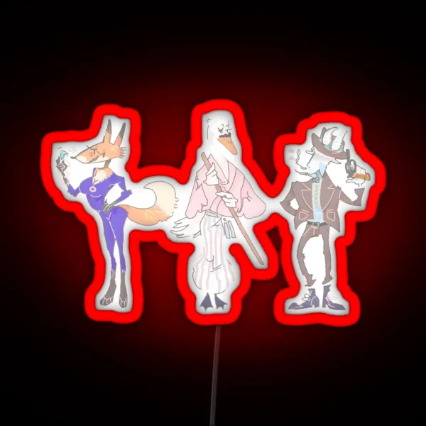 Monkey The Third Fujiko Goemon And Jigen RGB Neon Sign