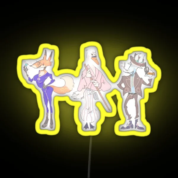 Monkey The Third Fujiko Goemon And Jigen RGB Neon Sign