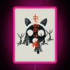 RGB Neon Sign Featuring a Premium Mononoke Print in Vibrant Pink