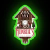 monroe's clock and watch grimm rgb neon sign in green