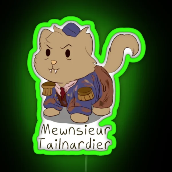 Monsieur Thenardier Cat Pun RGB Neon Sign