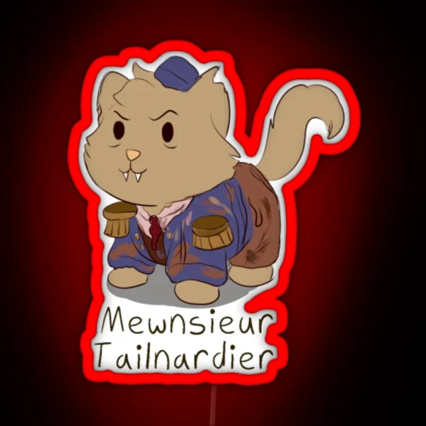 Monsieur Thenardier Cat Pun RGB Neon Sign