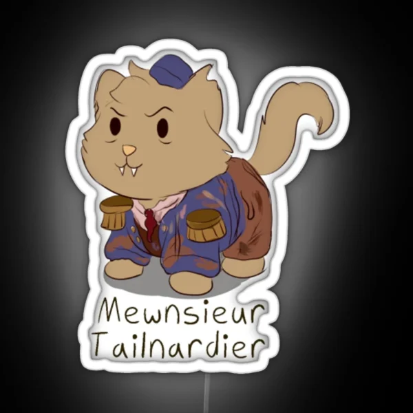 Monsieur Thenardier Cat Pun RGB Neon Sign