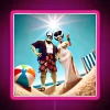 neon rgb beach day sign pink monsta