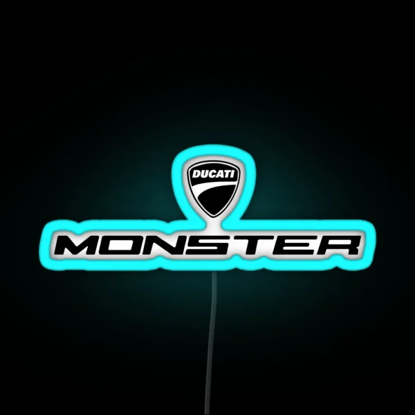 Monster Ducati Black Text RGB Neon Sign