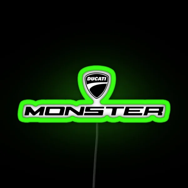 Monster Ducati Black Text RGB Neon Sign