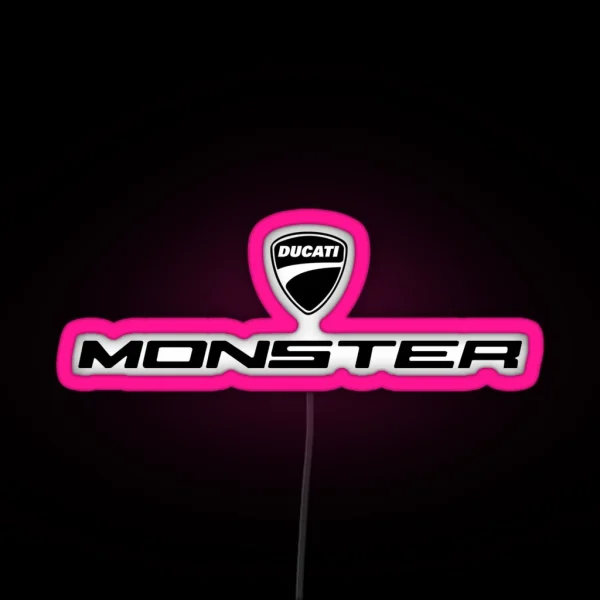 Monster Ducati Black Text RGB Neon Sign