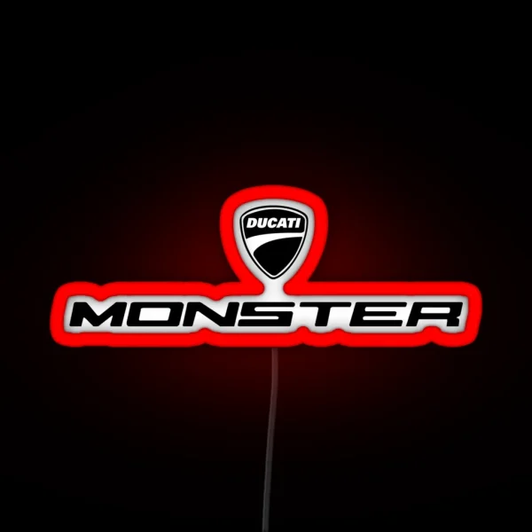 Monster Ducati Black Text RGB Neon Sign