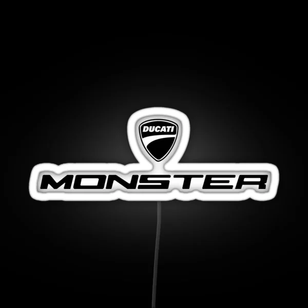 Monster Ducati Black Text RGB Neon Sign