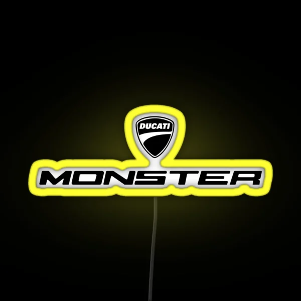 Monster Ducati Black Text RGB Neon Sign