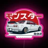 monster skyline r32 gtr rgb neon sign pink