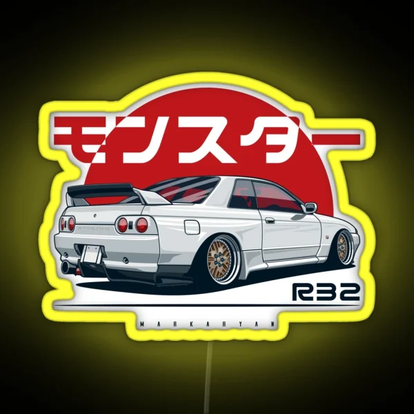 Monster Skyline R32 GTR RGB Neon Sign