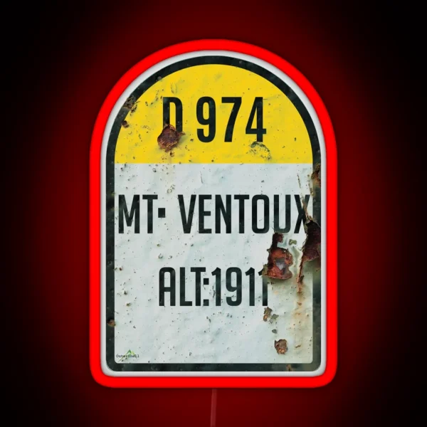 Mont Ventoux France Kilometre Marker Retro Metal Led And Led Led RGB Neon Sign