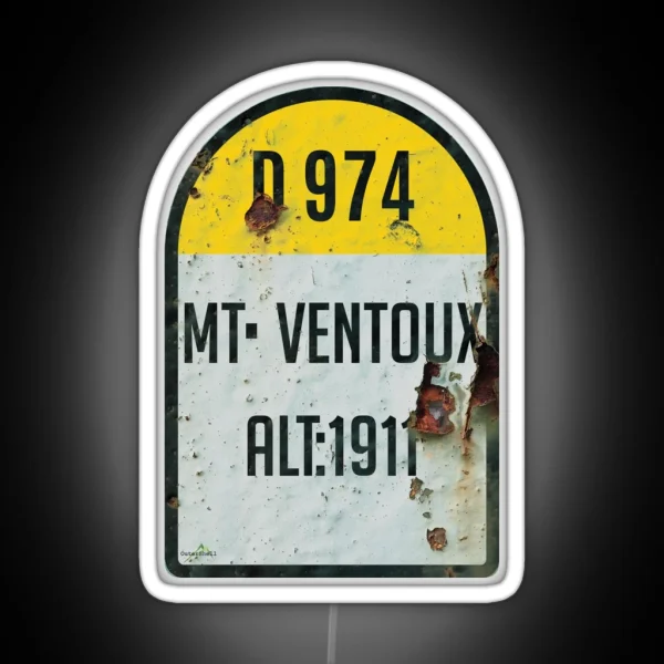 Mont Ventoux France Kilometre Marker Retro Metal Led And Led Led RGB Neon Sign