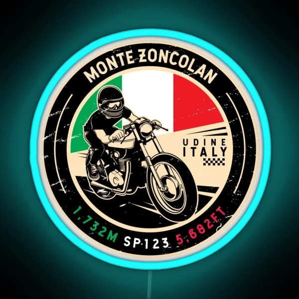 Monte Zoncolan Italy Motorcycle RGB Neon Sign