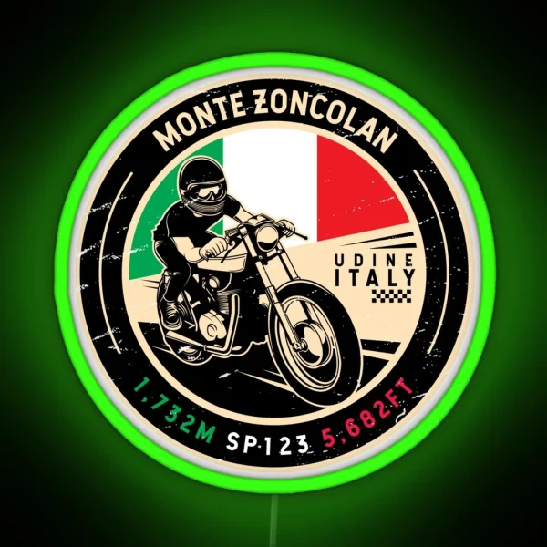 Monte Zoncolan Italy Motorcycle RGB Neon Sign