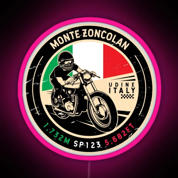 Monte Zoncolan Italy Motorcycle RGB Neon Sign
