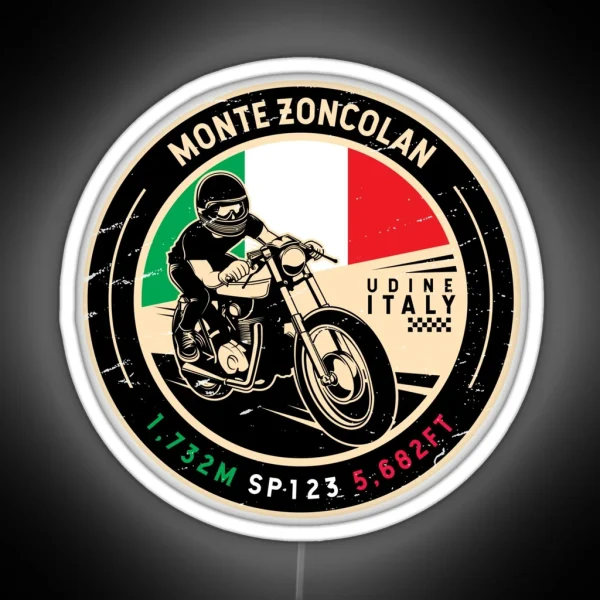 Monte Zoncolan Italy Motorcycle RGB Neon Sign
