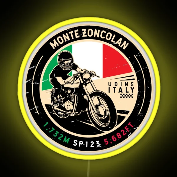 Monte Zoncolan Italy Motorcycle RGB Neon Sign