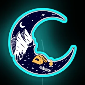 Moon Camping RGB Neon Sign