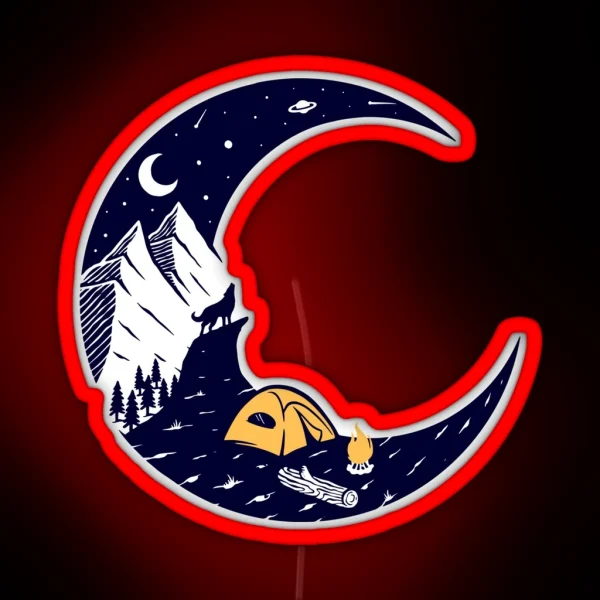 Moon Camping RGB Neon Sign