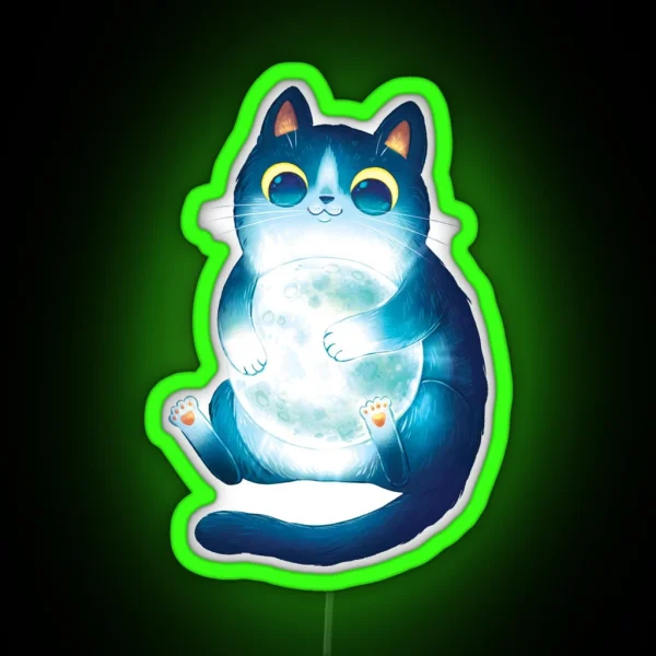 Moon Cat RGB Neon Sign