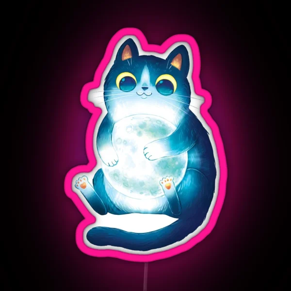 Moon Cat RGB Neon Sign
