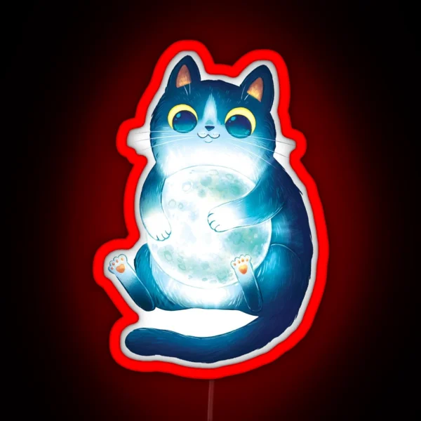 Moon Cat RGB Neon Sign
