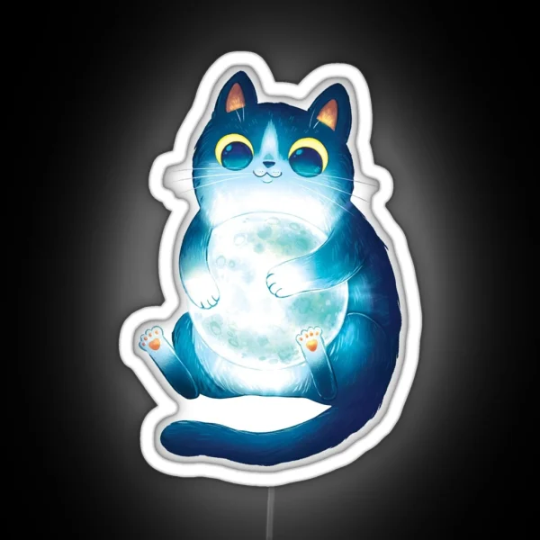 Moon Cat RGB Neon Sign